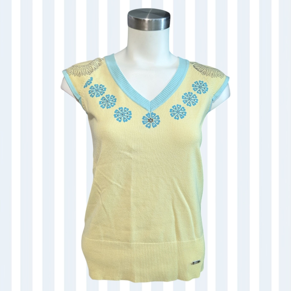 Point Zero Soft Yellow Ribbed Top